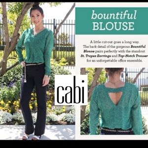 CAbi Style 5208 Bountiful Blouse Green Sheer Floral